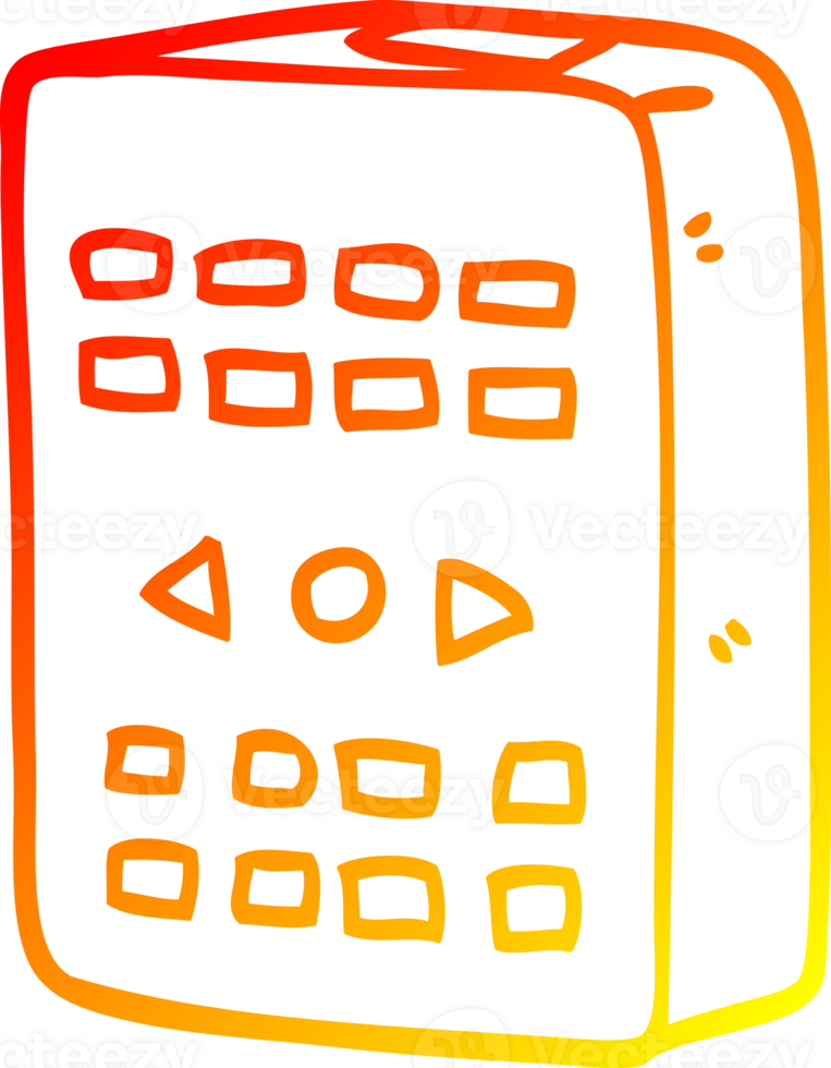 warm gradient line drawing of a cartoon remote control png
