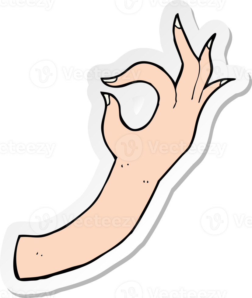 klistermärke av en tecknad handsymbol png