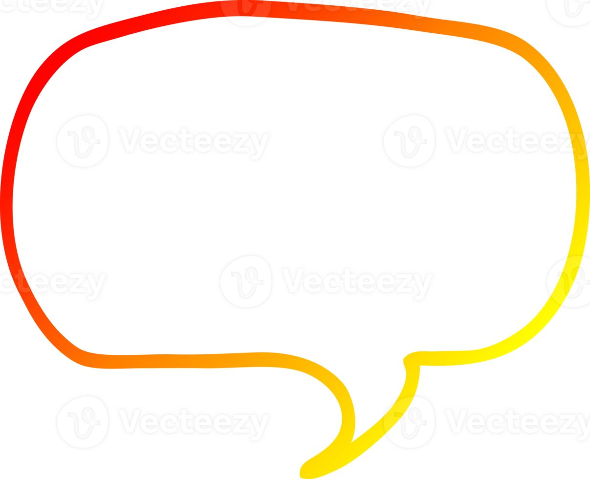 warm gradient line drawing of a cartoon speech bubble png