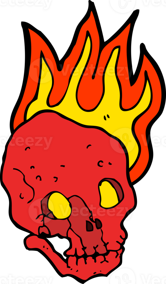 cartoon flaming skull png