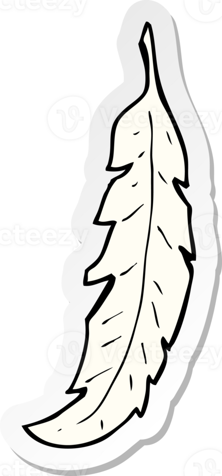 sticker of a cartoon feather png