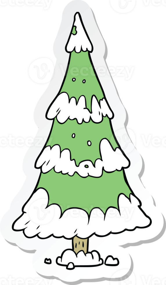 sticker of a cartoon christmas tree png