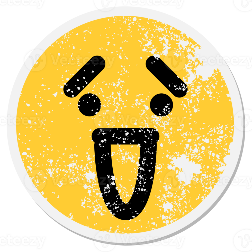 nervous but happy laughing face circle png