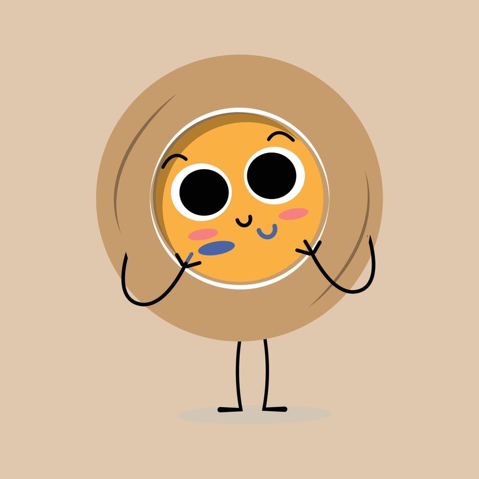 Plate cartoon character, with different expressions, happy mood, sad, angry, facial expressions, with different emotions vector
