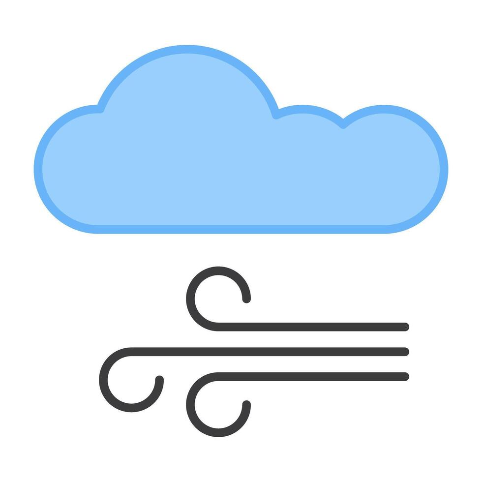 An icon design of windy cloud vector