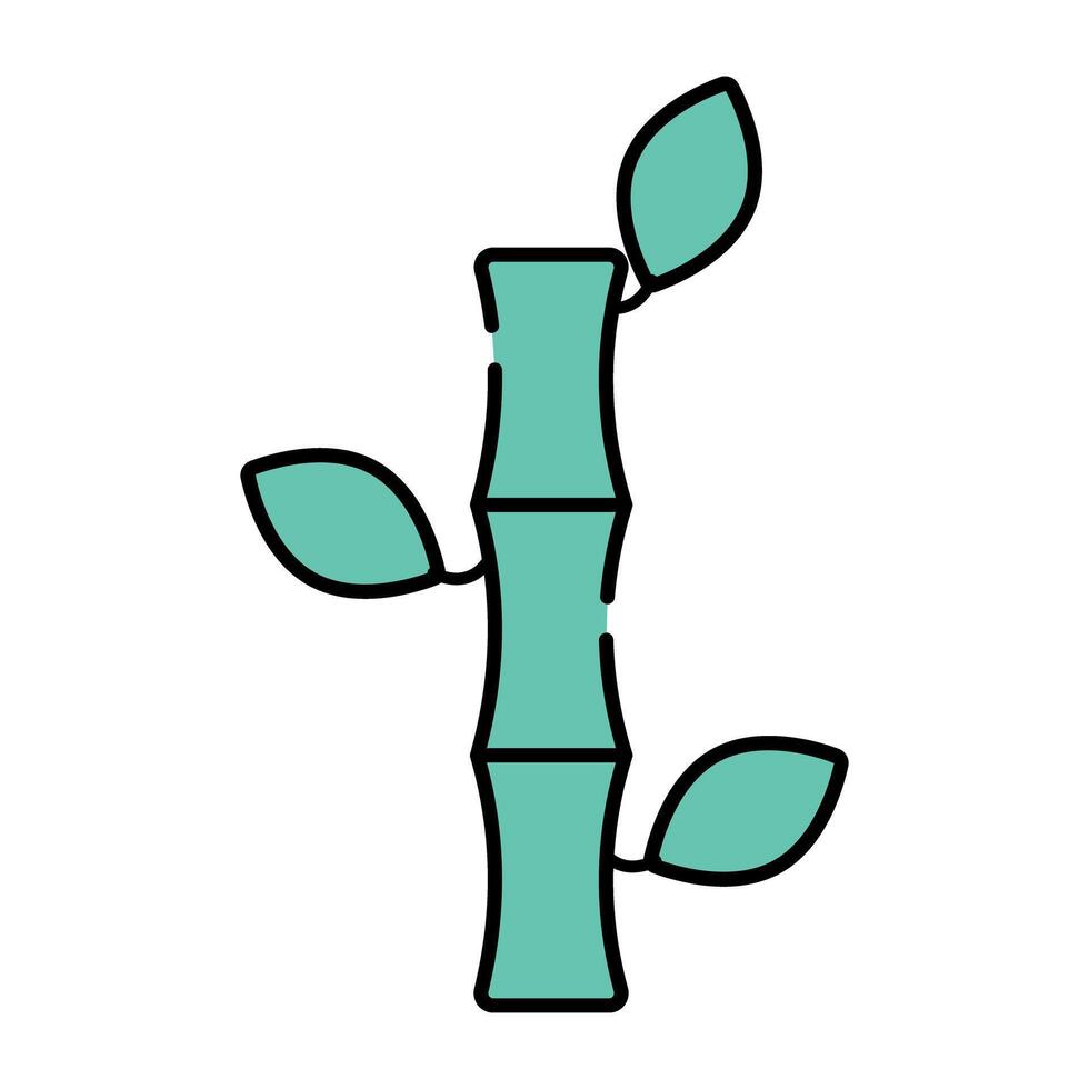 An editable design icon of bamboo stick vector