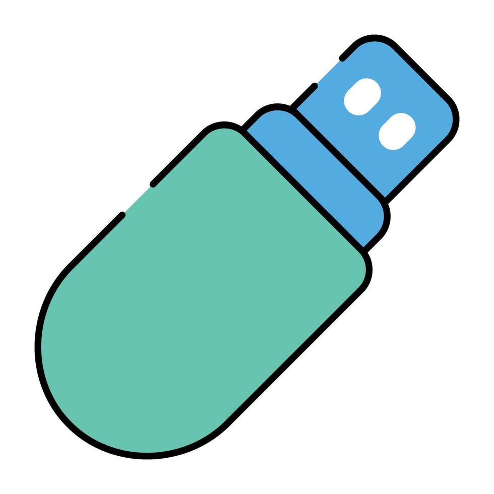A memory storage device, icon of universal serial bus vector