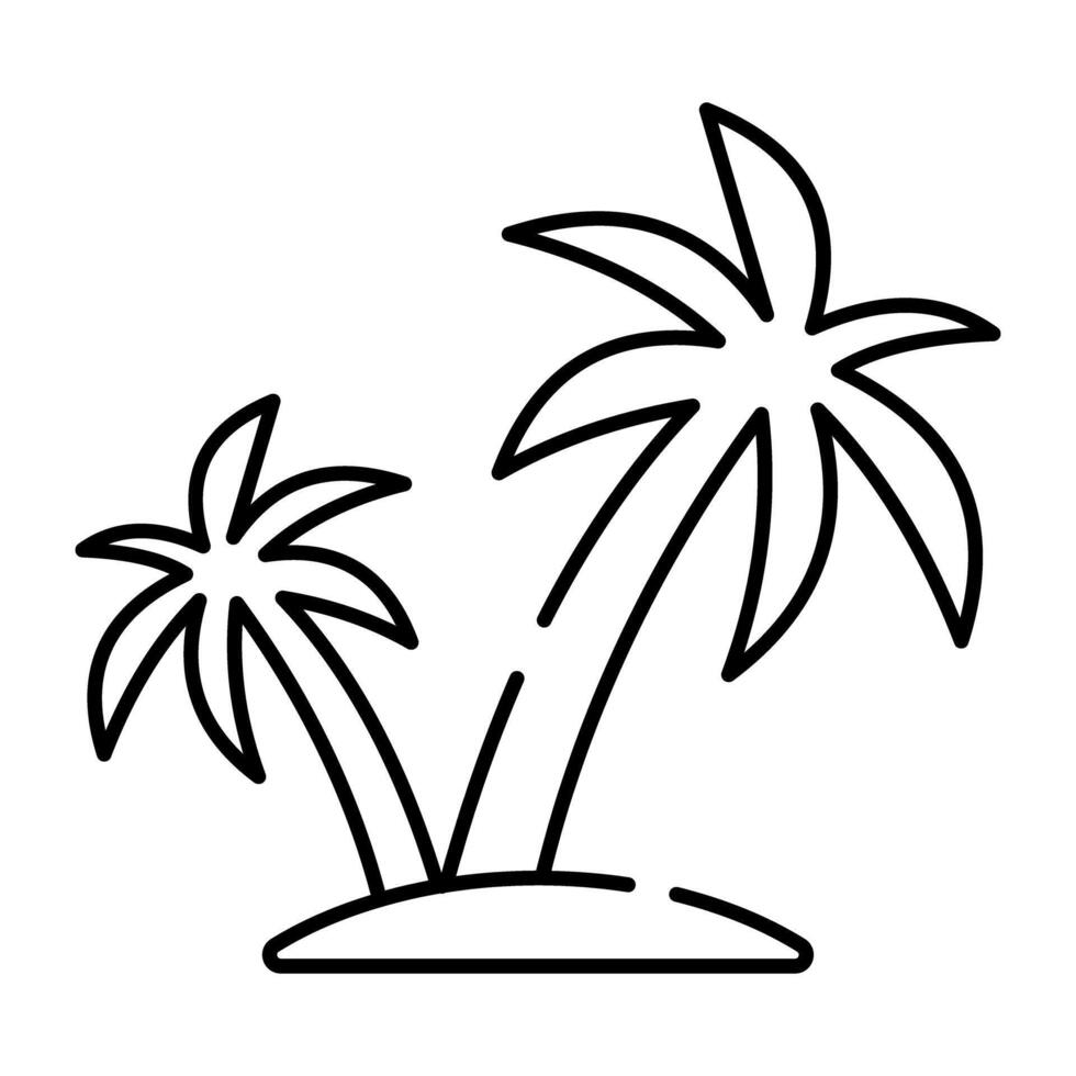 Vector design icon of beach trees, arecaceae