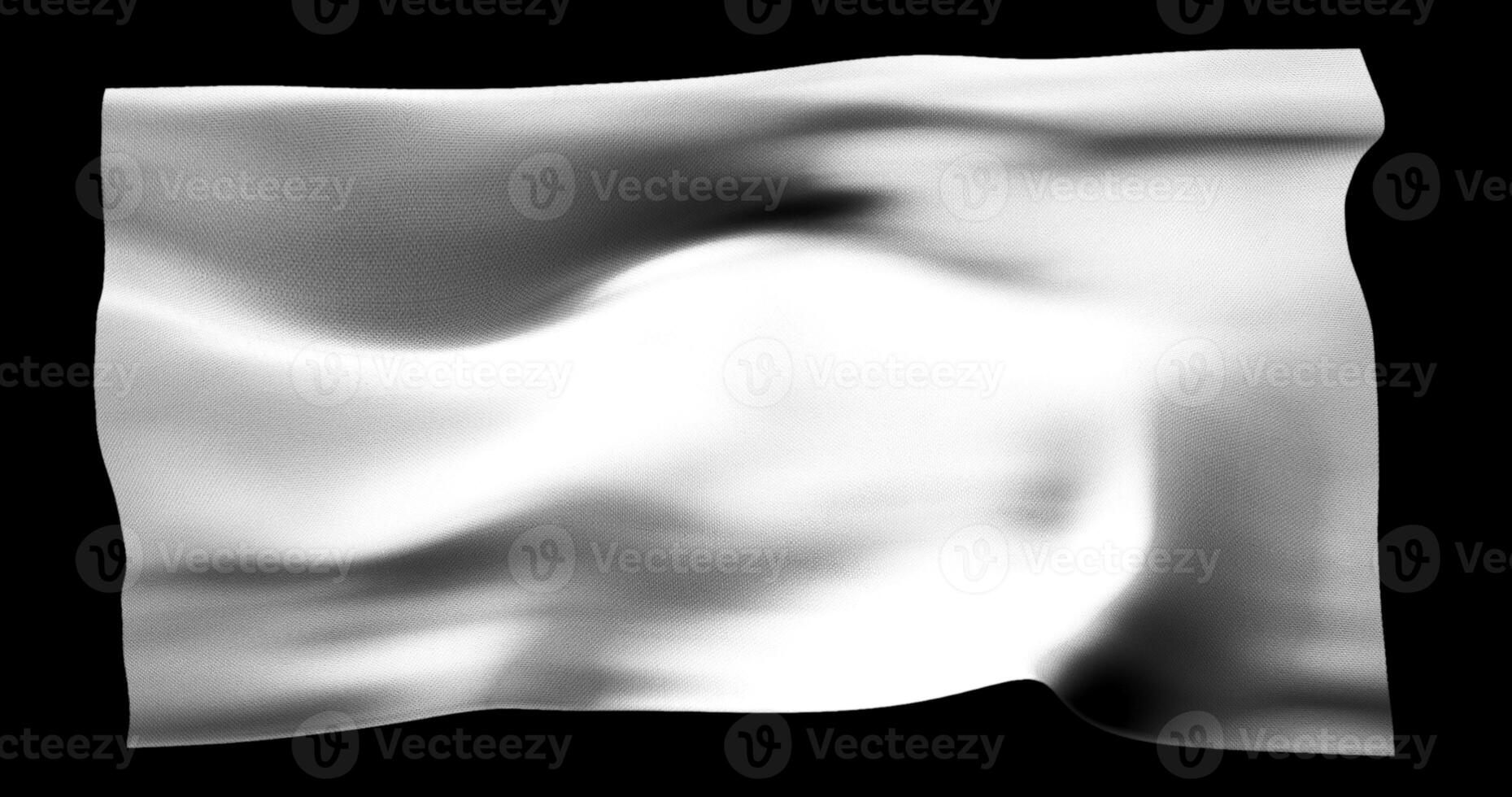 blanco bandera aislado realista ondulación. algodón tela textura foto