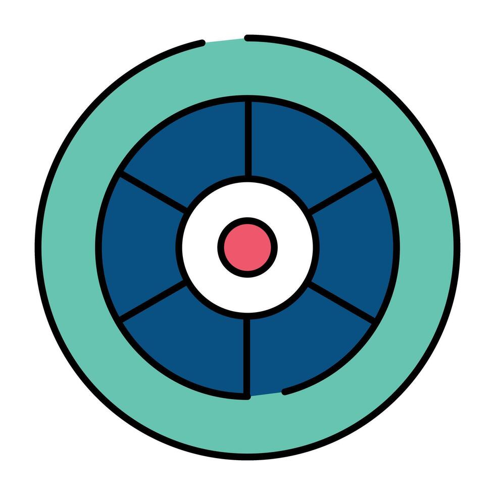 A flat design icon of car tire A car accessory icon, flat design of wheel vector
