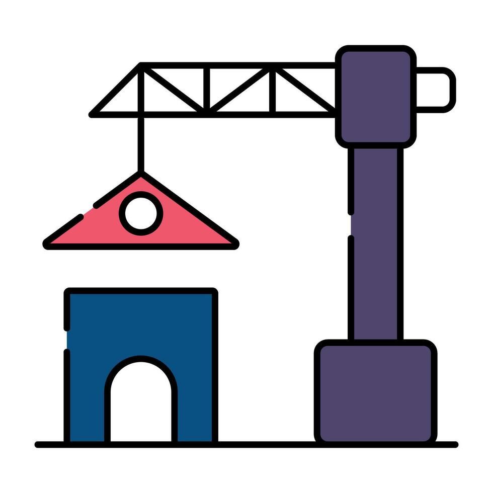 A creative design icon of home under construction vector