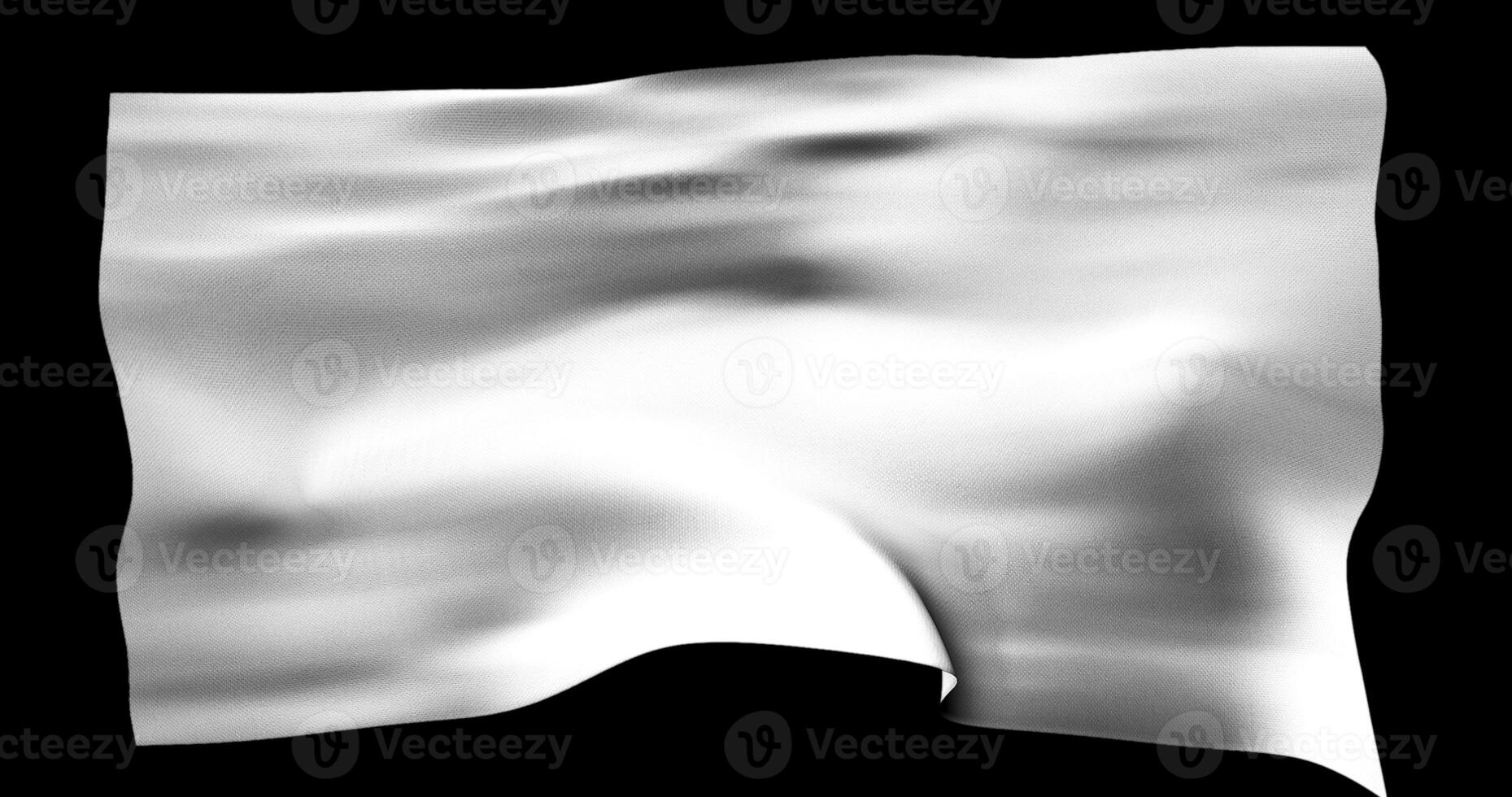 blanco bandera aislado realista ondulación. algodón tela textura foto