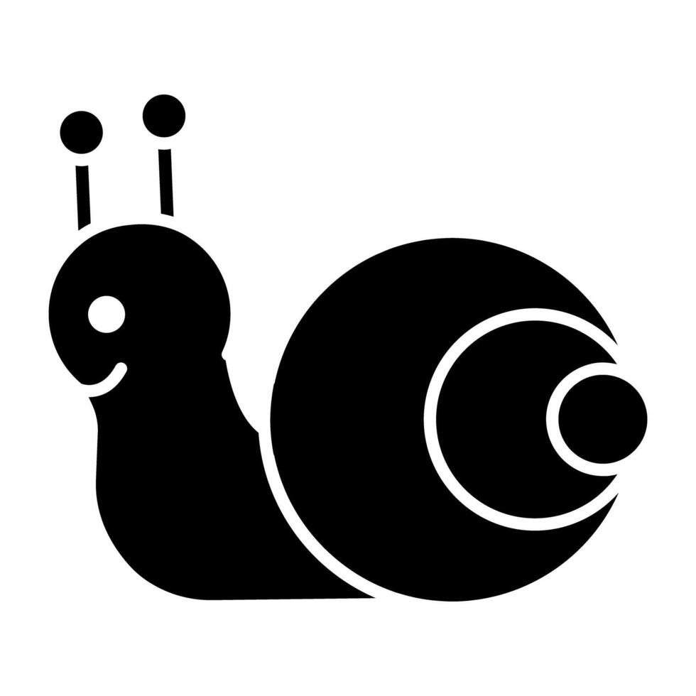 A spiral shaped shell animal, icon of snail vector