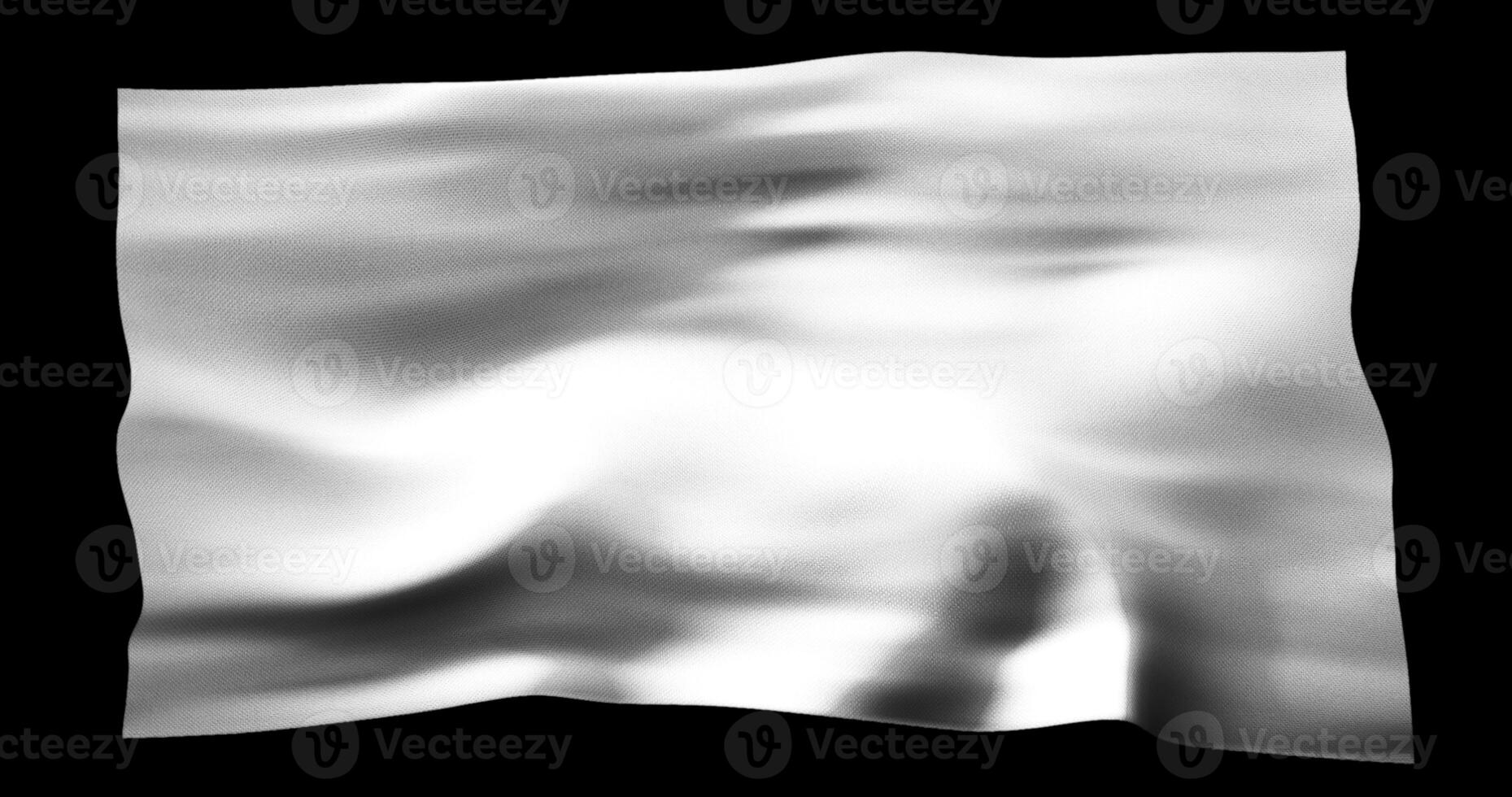 White flag isolated realistic waving. Cotton fabric texture photo