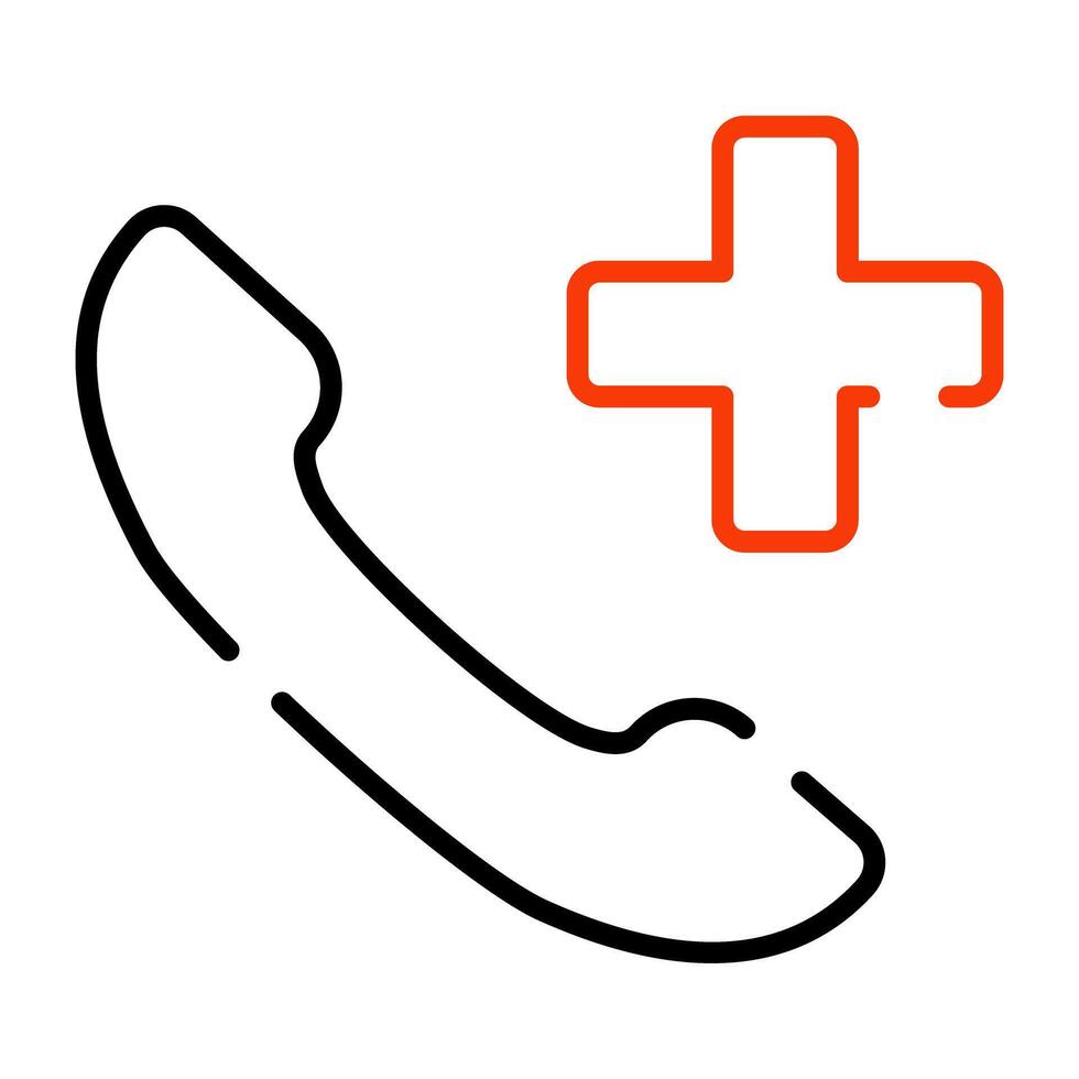 médico emergencia llamada icono en moderno estilo vector