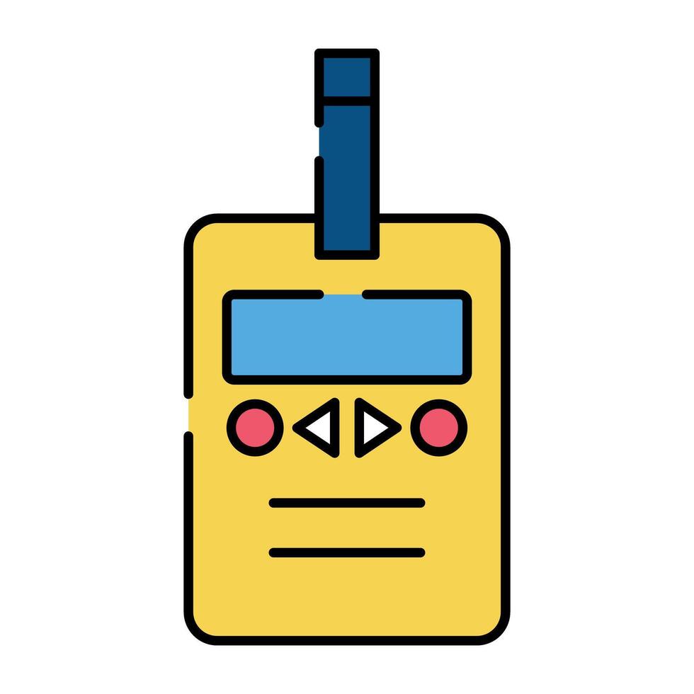 Sugar test machine icon, flat design of glucometer vector