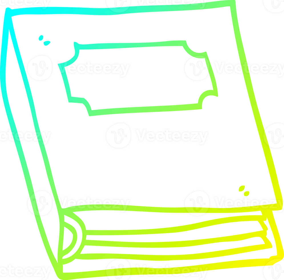 cold gradient line drawing of a cartoon closed book png