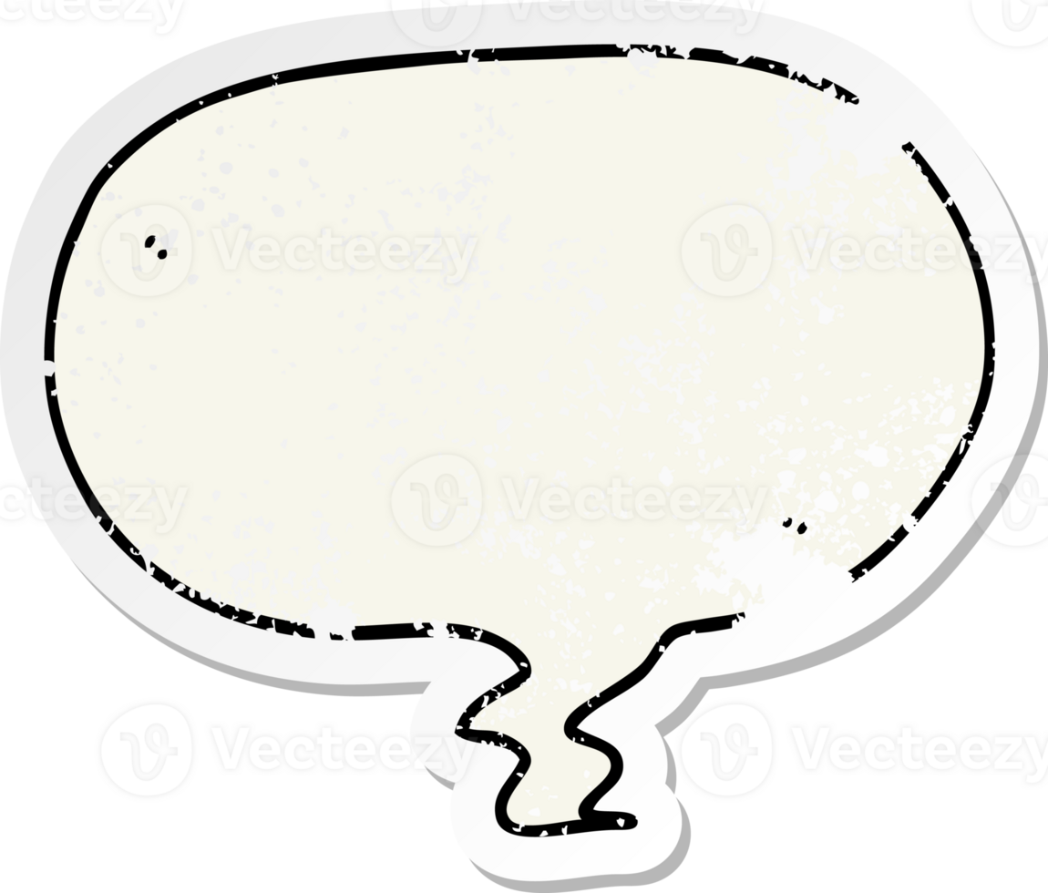distressed sticker of a cartoon speech bubble png