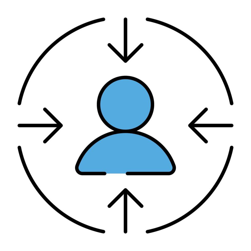 A creative design icon of user target vector