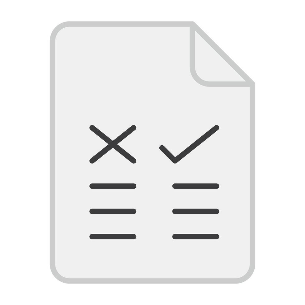 Tick and cross mark, survey icon vector