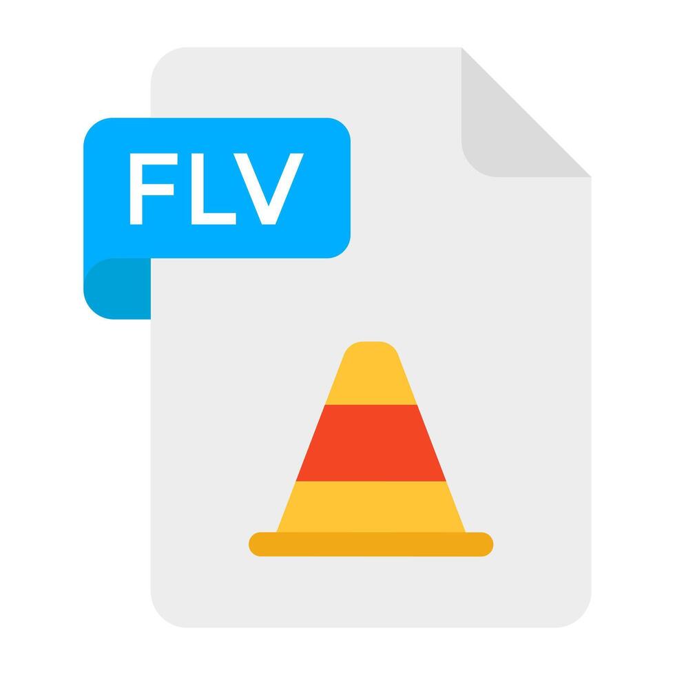 Trendy vector design of flv file format