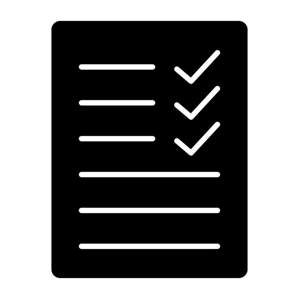 Paper with check marks showcasing task list icon vector