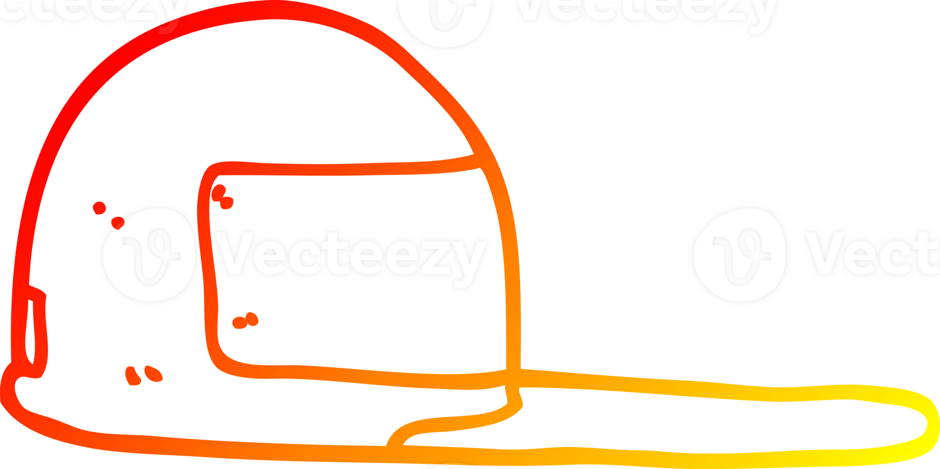 warm gradient line drawing of a cartoon baseball cap png