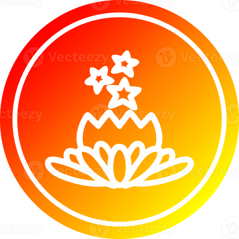 magical flower circular icon with warm gradient finish png