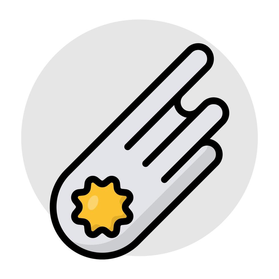 A flat design, icon of falling star vector