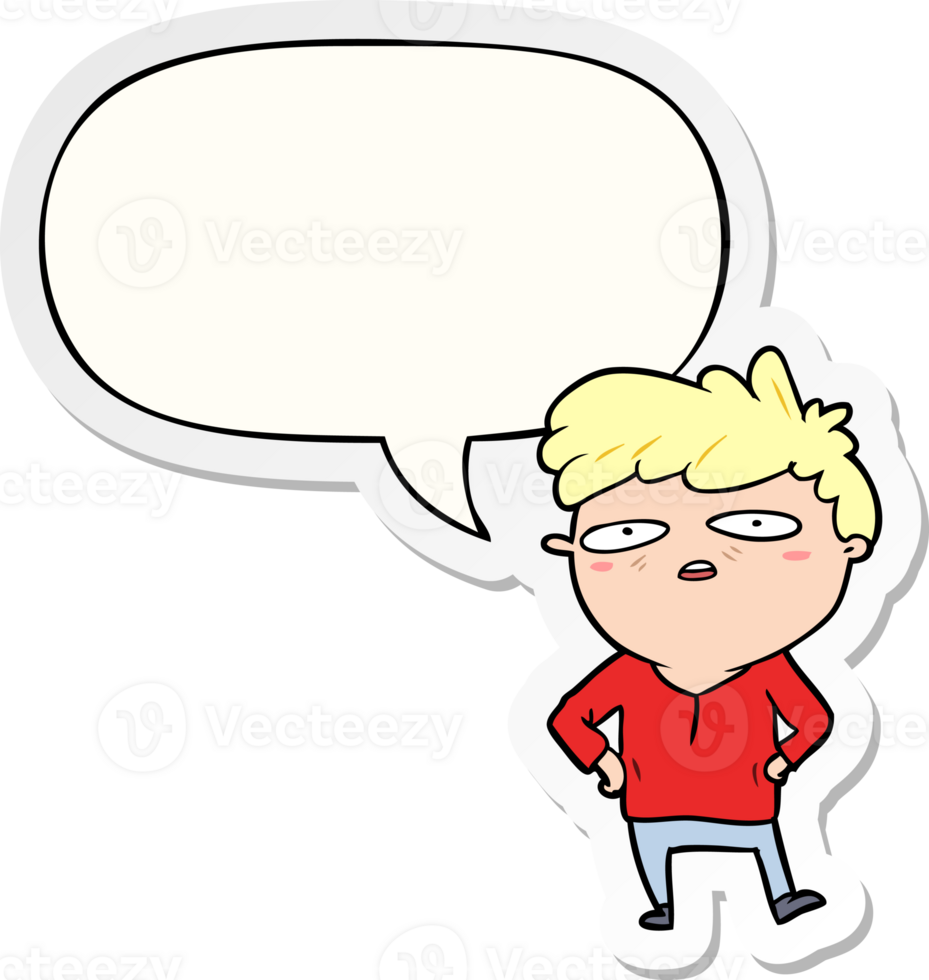 cartoon impatient man with speech bubble sticker png
