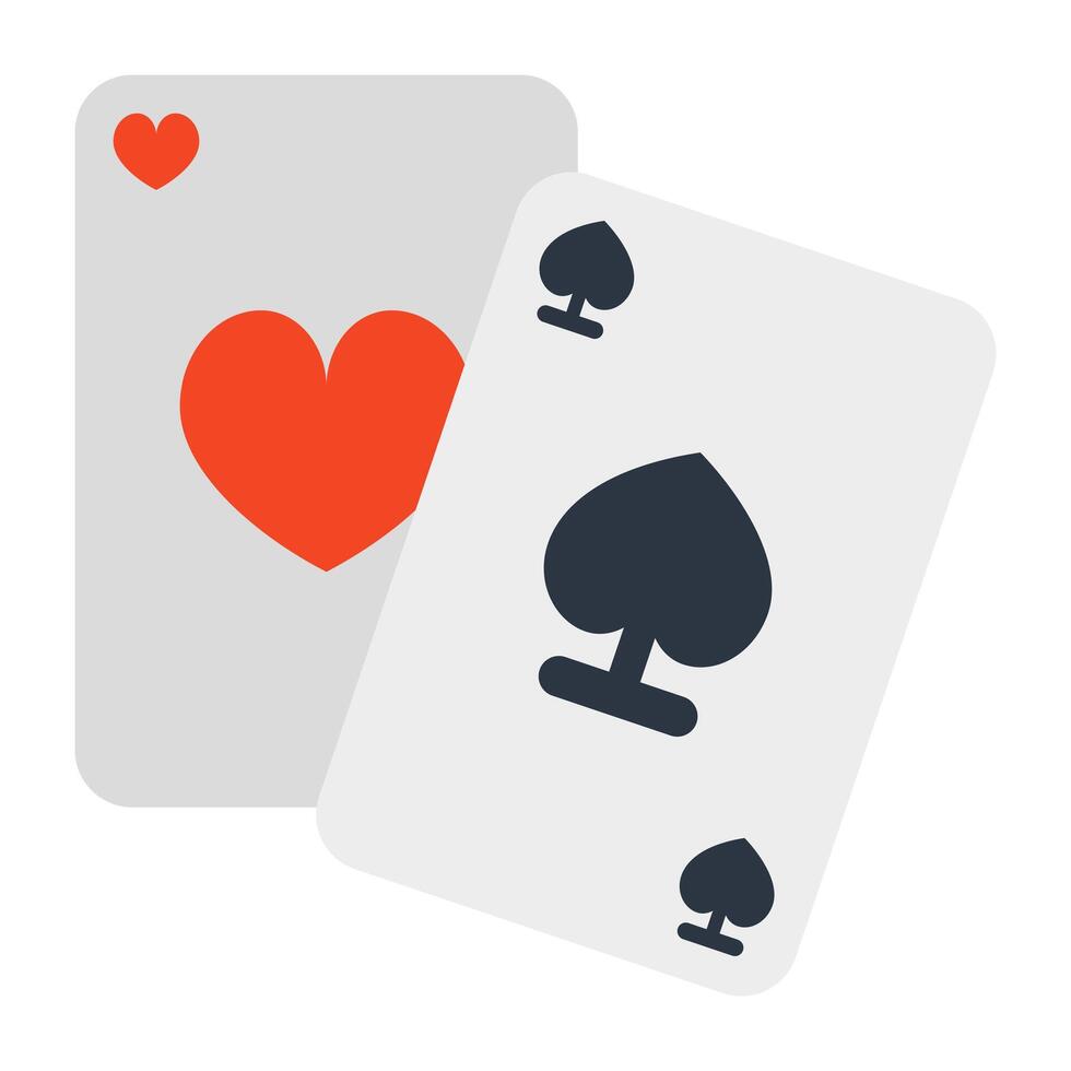 Diamond with heart card, poker cards icon vector