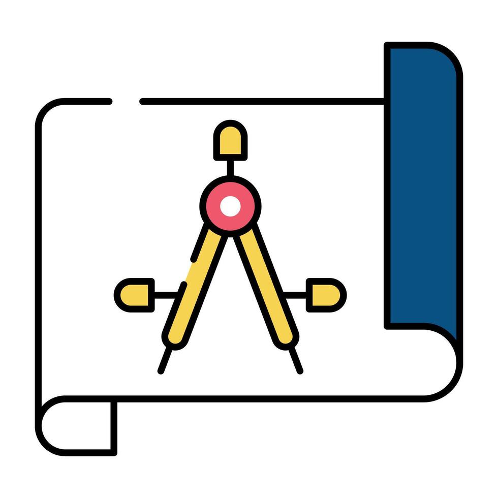 Divider with page denoting concept of drafting vector