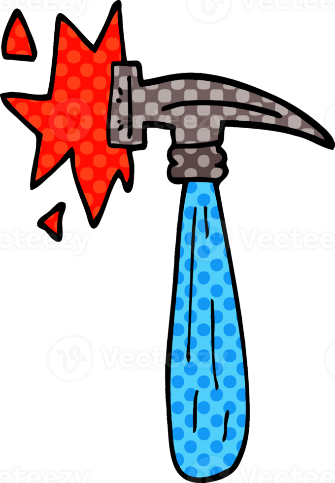 cartoon doodle hammer banging png