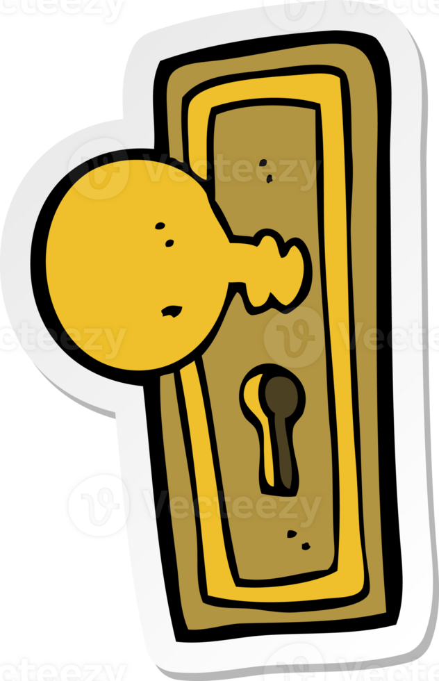 sticker of a cartoon door knob png