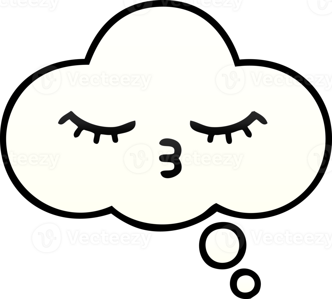 gradient shaded cartoon of a thought bubble png
