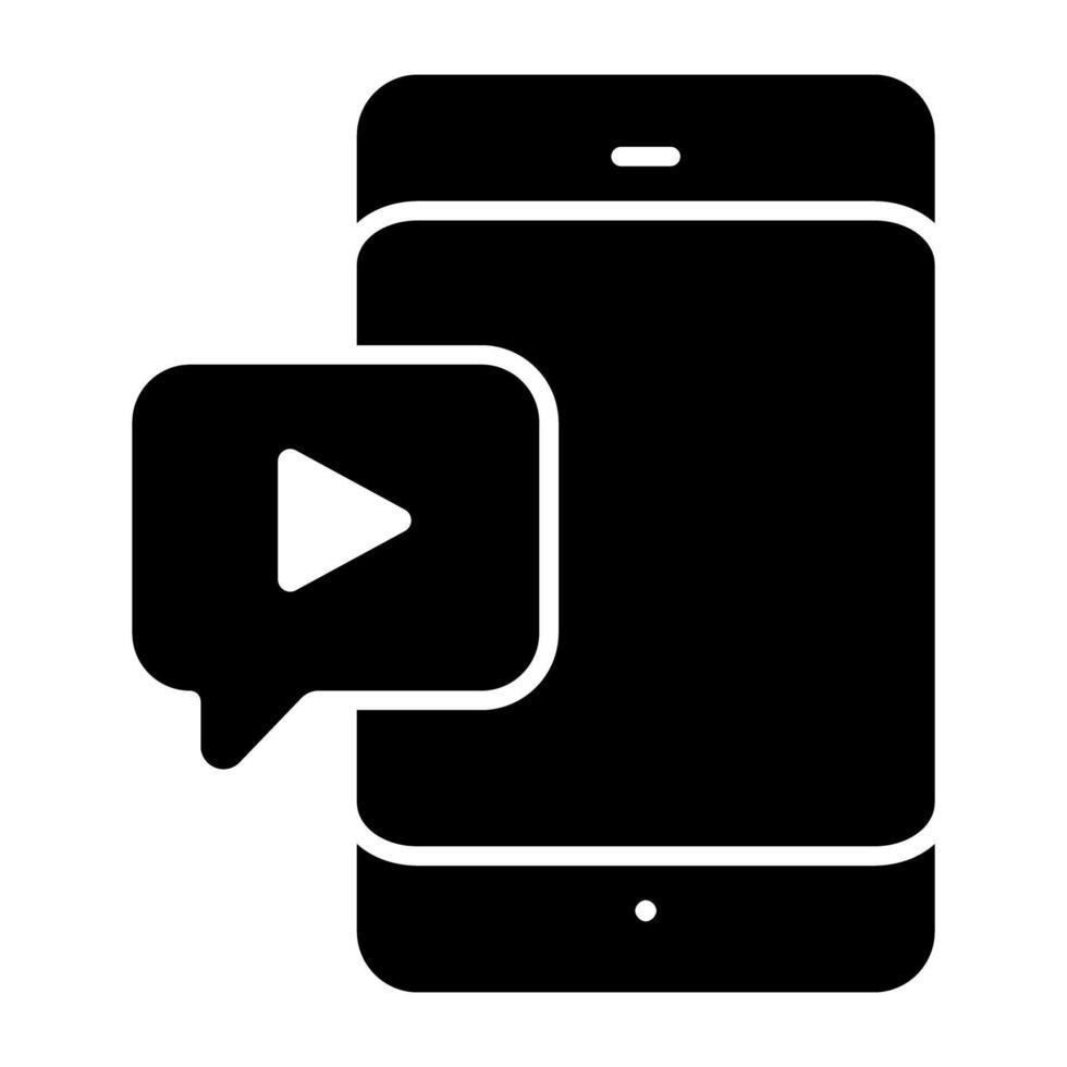 A premium download icon of mobile video chat vector