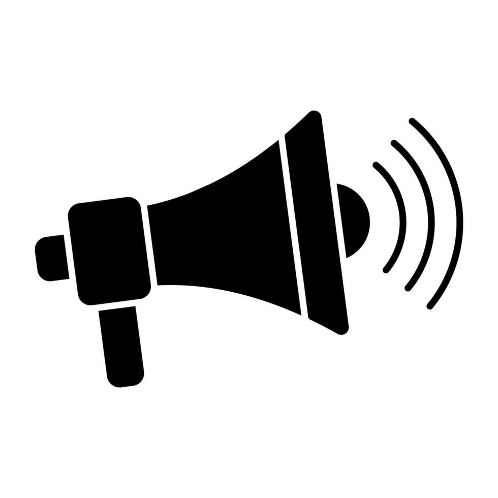 Megaphone, solid design of digital marketing vector