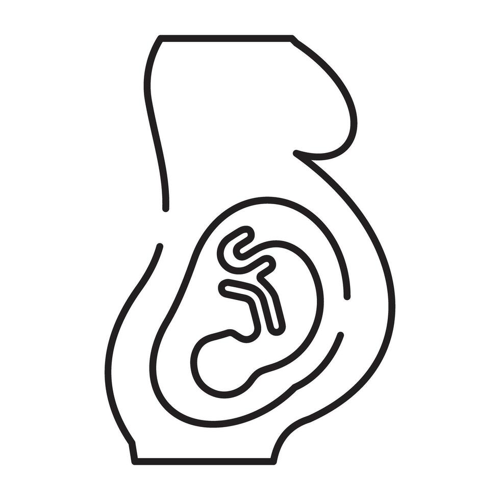 An editable design icon of pregnant lady vector