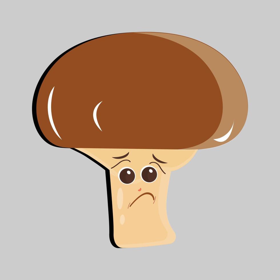 Mushroom cartoon character in various gestures, Set illustration mushroom mascot with various different expressions of cute emotion in comic style for graphic designer, vector illustration