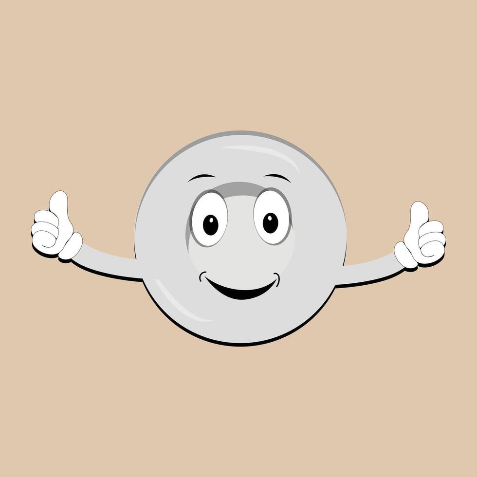 Plate cartoon character, with different expressions, happy mood, sad, angry, facial expressions, with different emotions vector