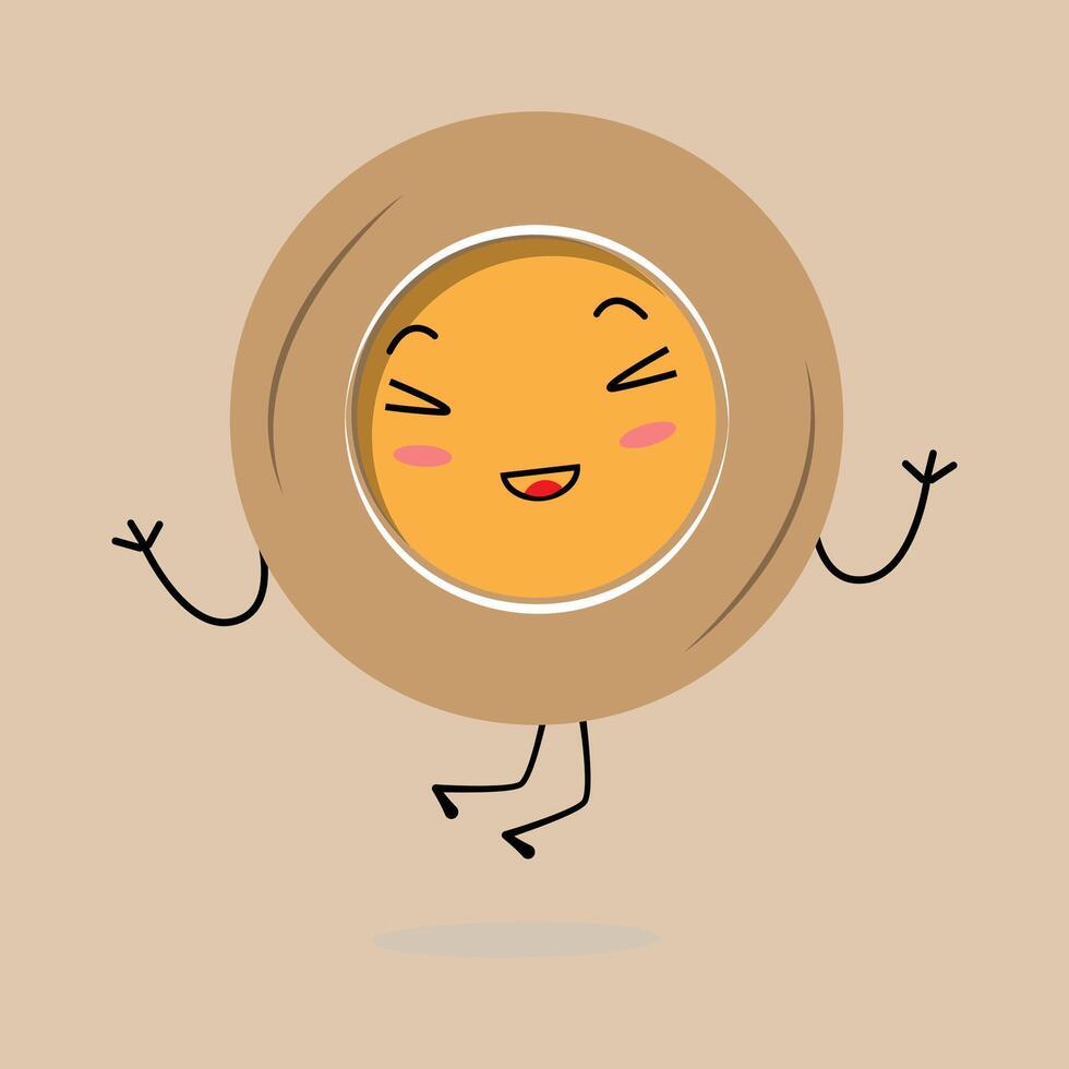 Plate cartoon character, with different expressions, happy mood, sad, angry, facial expressions, with different emotions vector