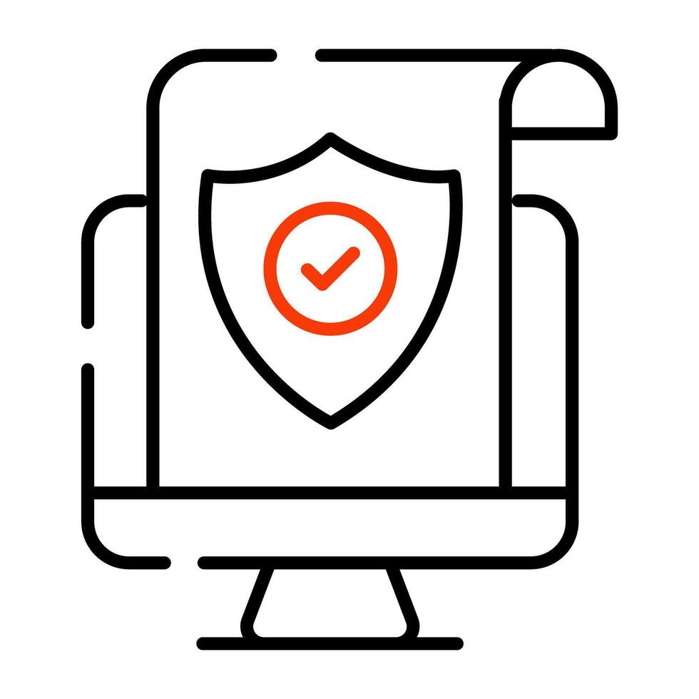 A linear design icon of secure document vector