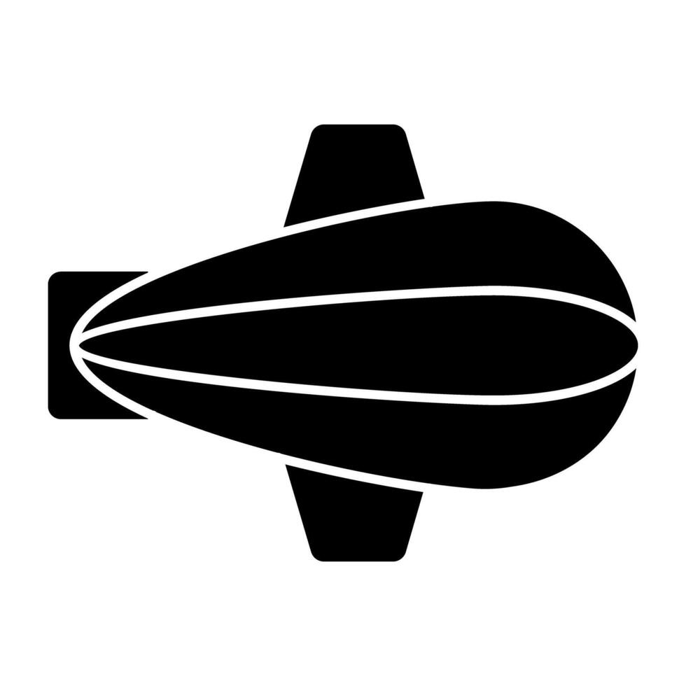 Air ship icon in solid design, zeppelin vector