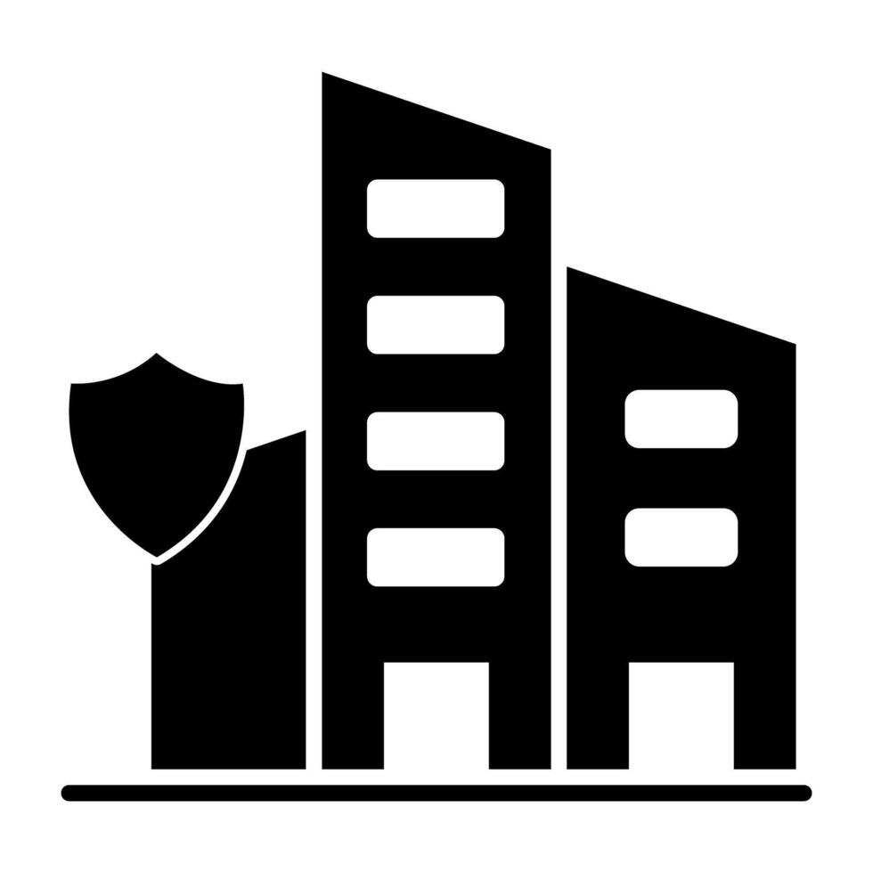 Trendy design icon of secure building vector