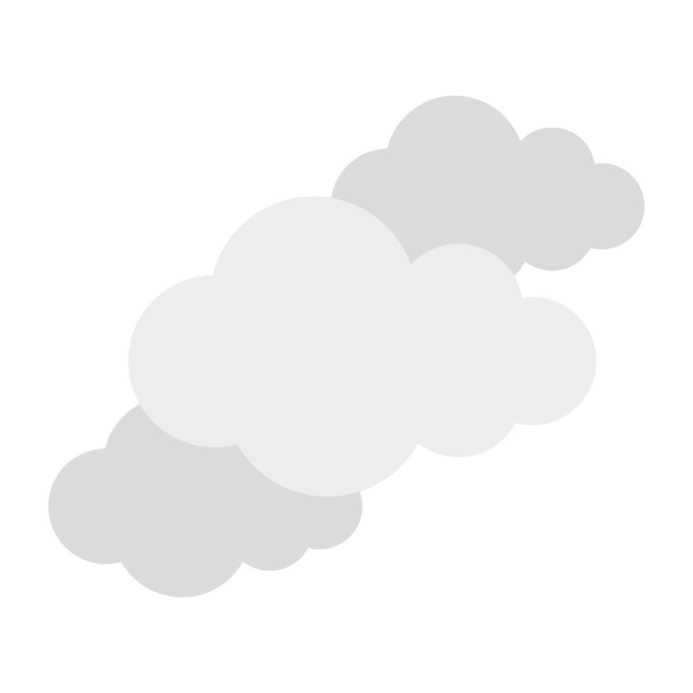 A flat design icon of clouds vector