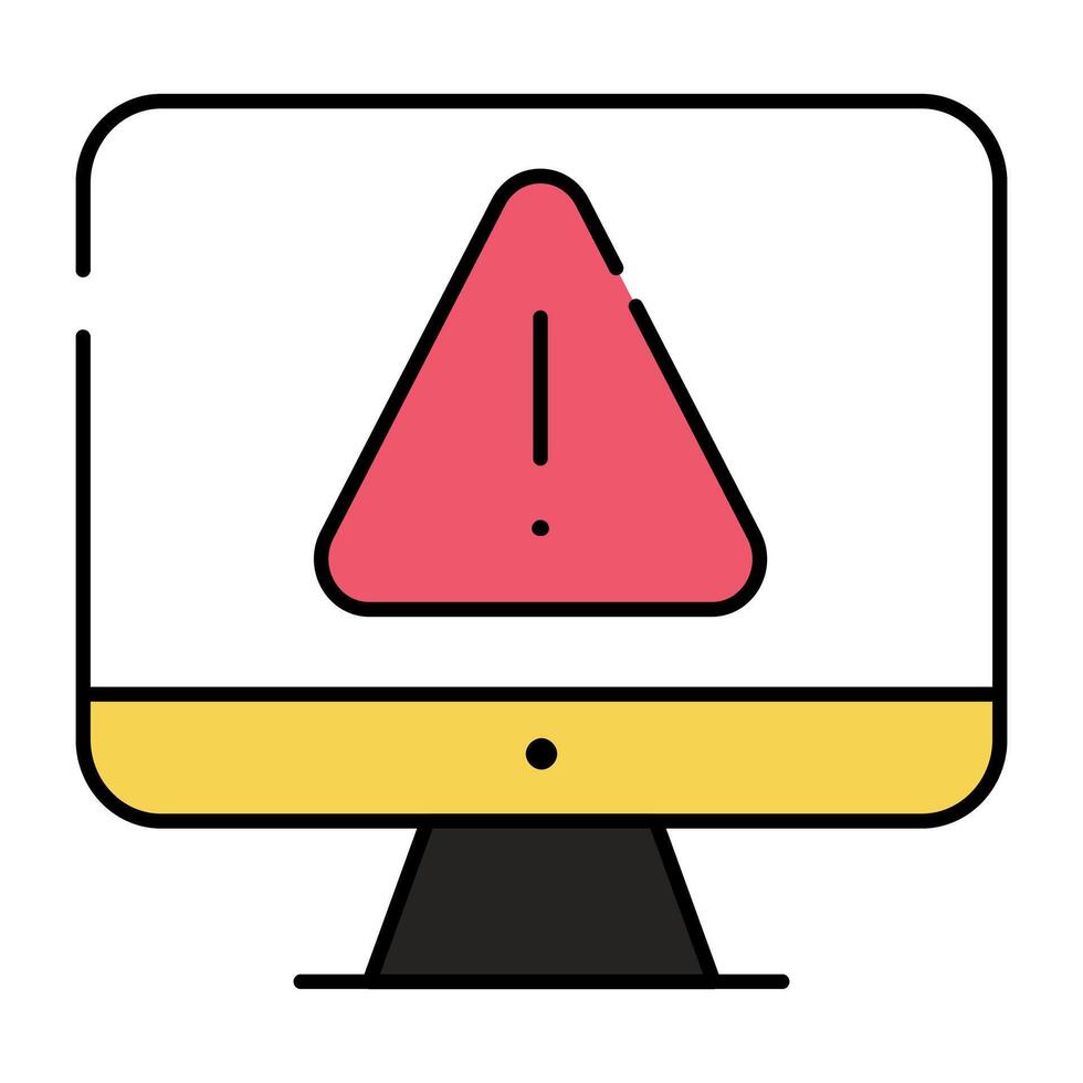 Editable design icon of computer error vector