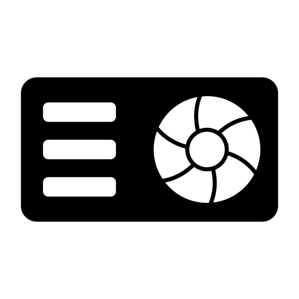 Editable design icon of graphic card vector