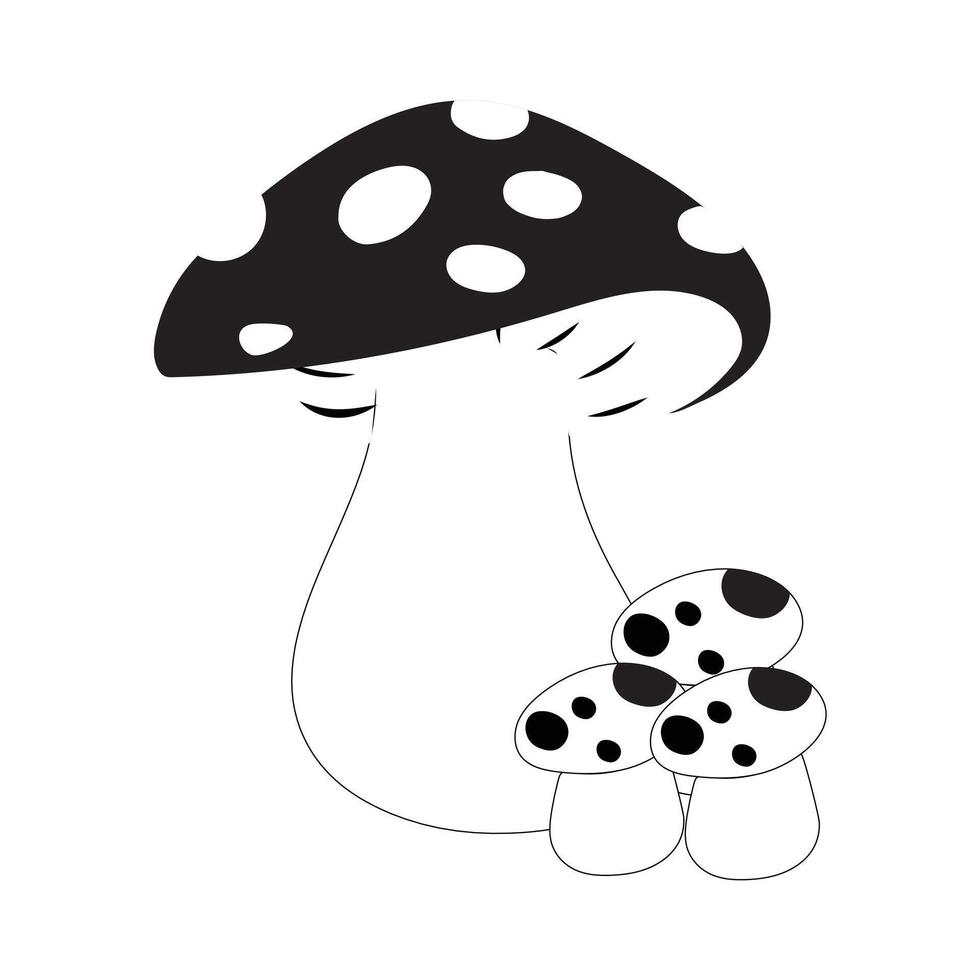 Mushroom icon illustration . Cartoon vector mushrooms clipart. Vector isolated on white background. EPS 10