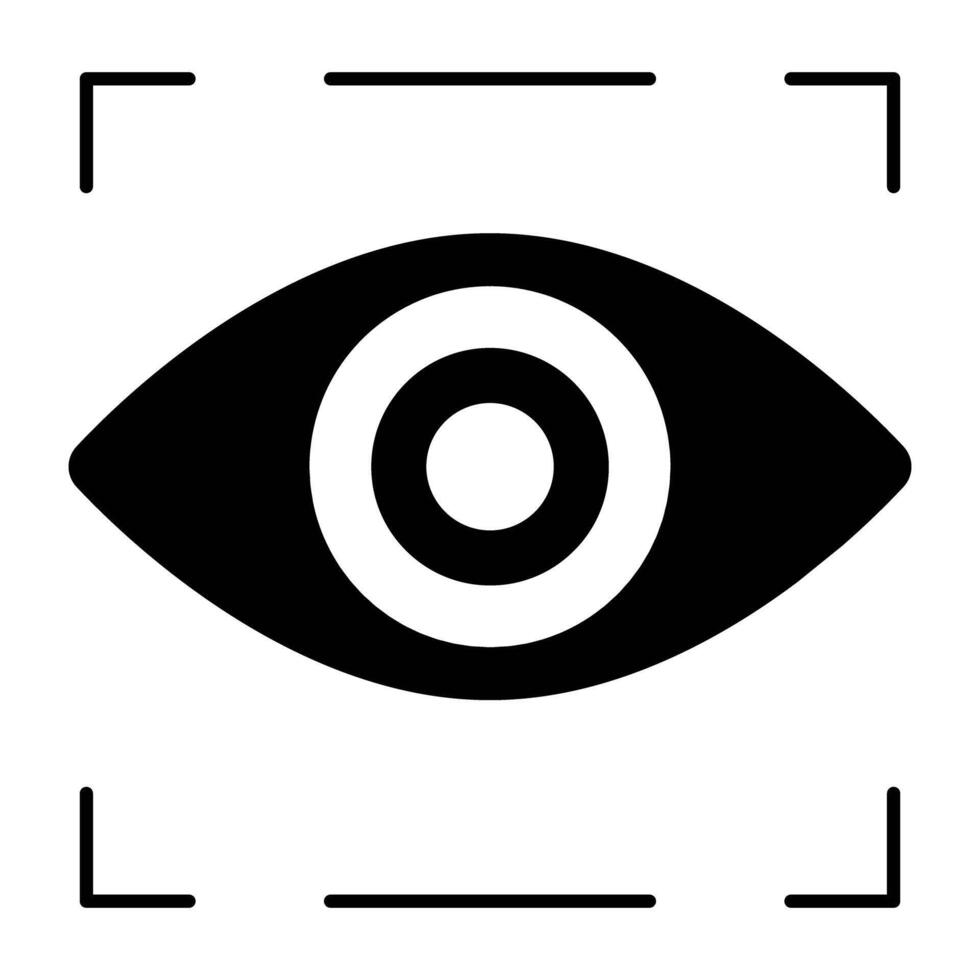 ojo dentro retículo, icono de ojo rastreo vector