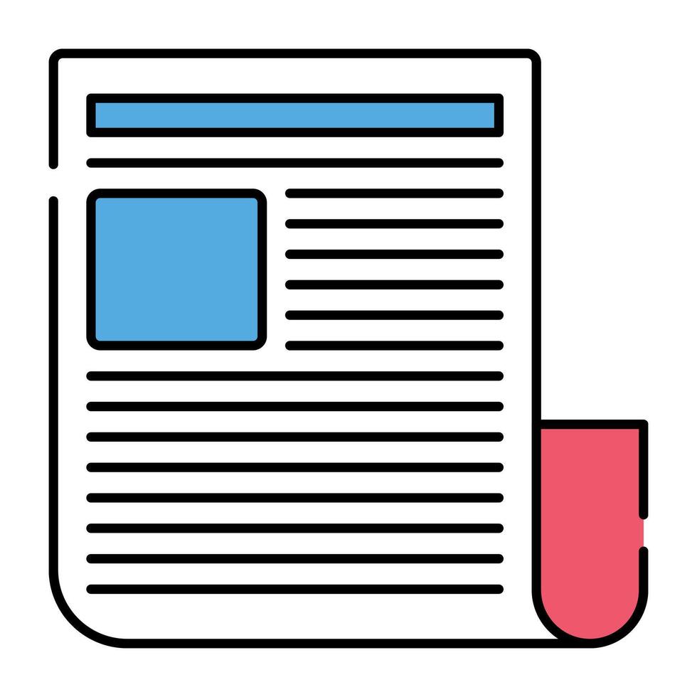 A flat design icon of newsletter vector